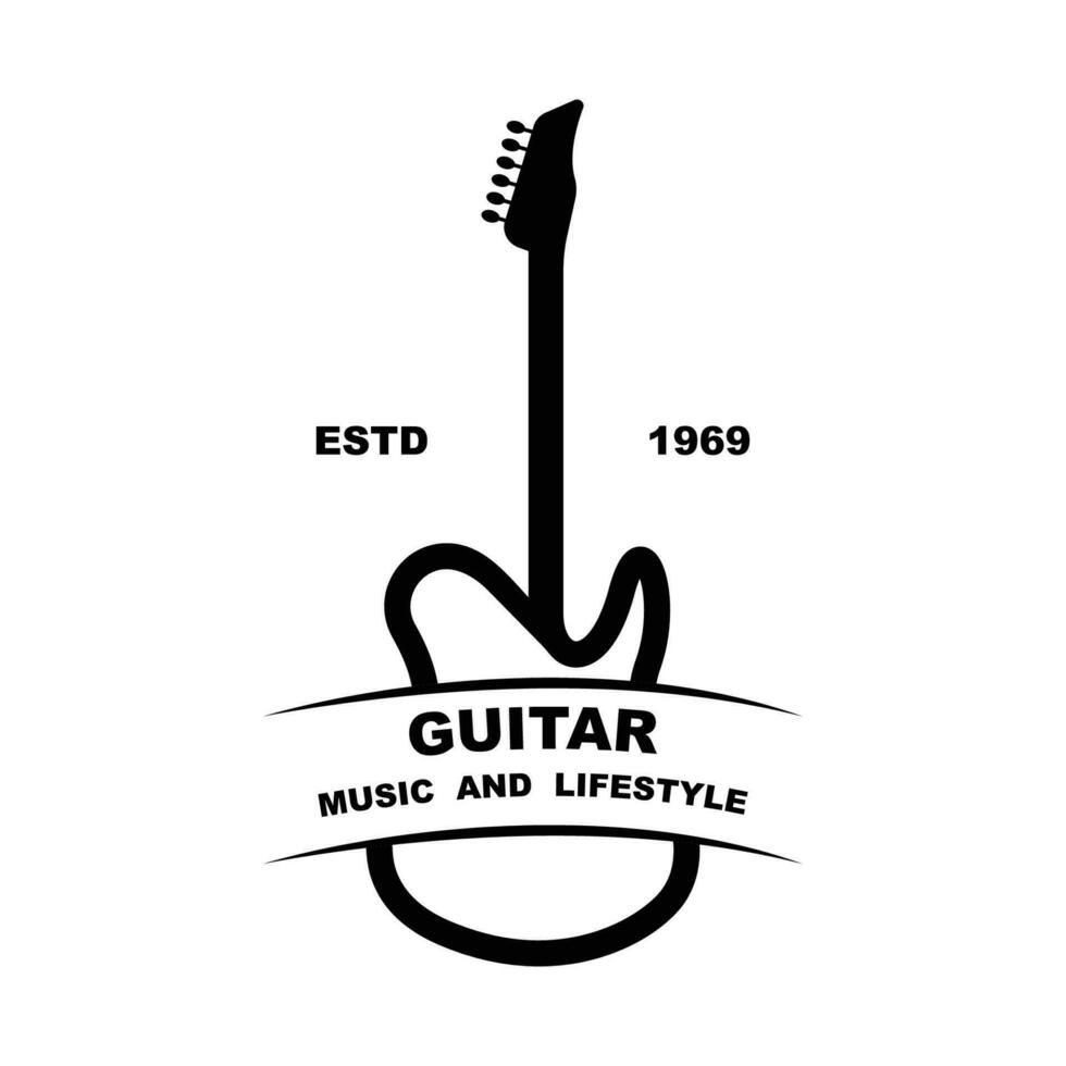 musica e gruppo musicale classico logo, chitarra, musica club Vintage ▾ logo vettore