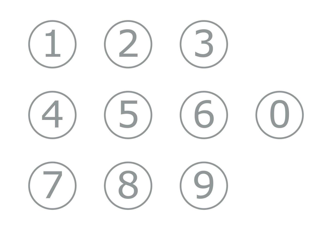 impostato icone 0-9 numeri vettore