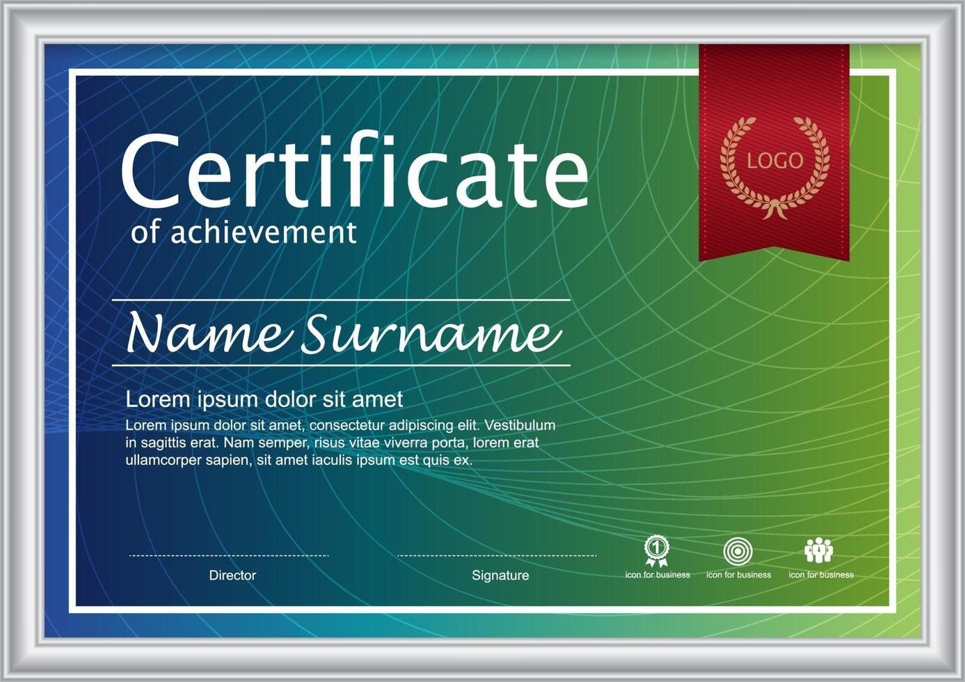 certificato di modello di apprezzamento, bordo certificato multiuso con design distintivo vettore