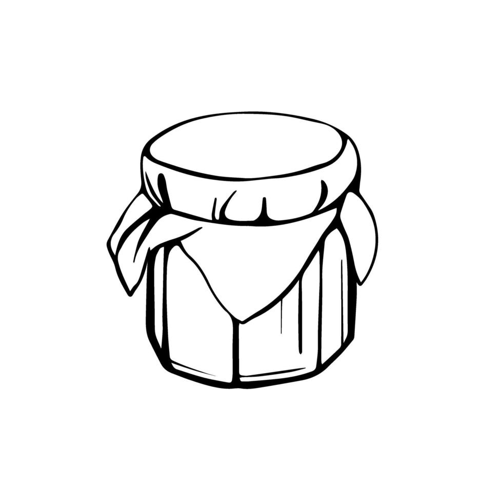 vaso di vetro isolato su uno sfondo bianco. illustrazione vettoriale in stile doodle