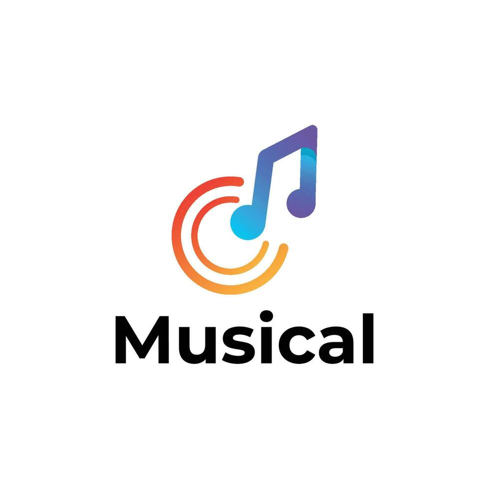 musicale moderno 3d logo design vettore
