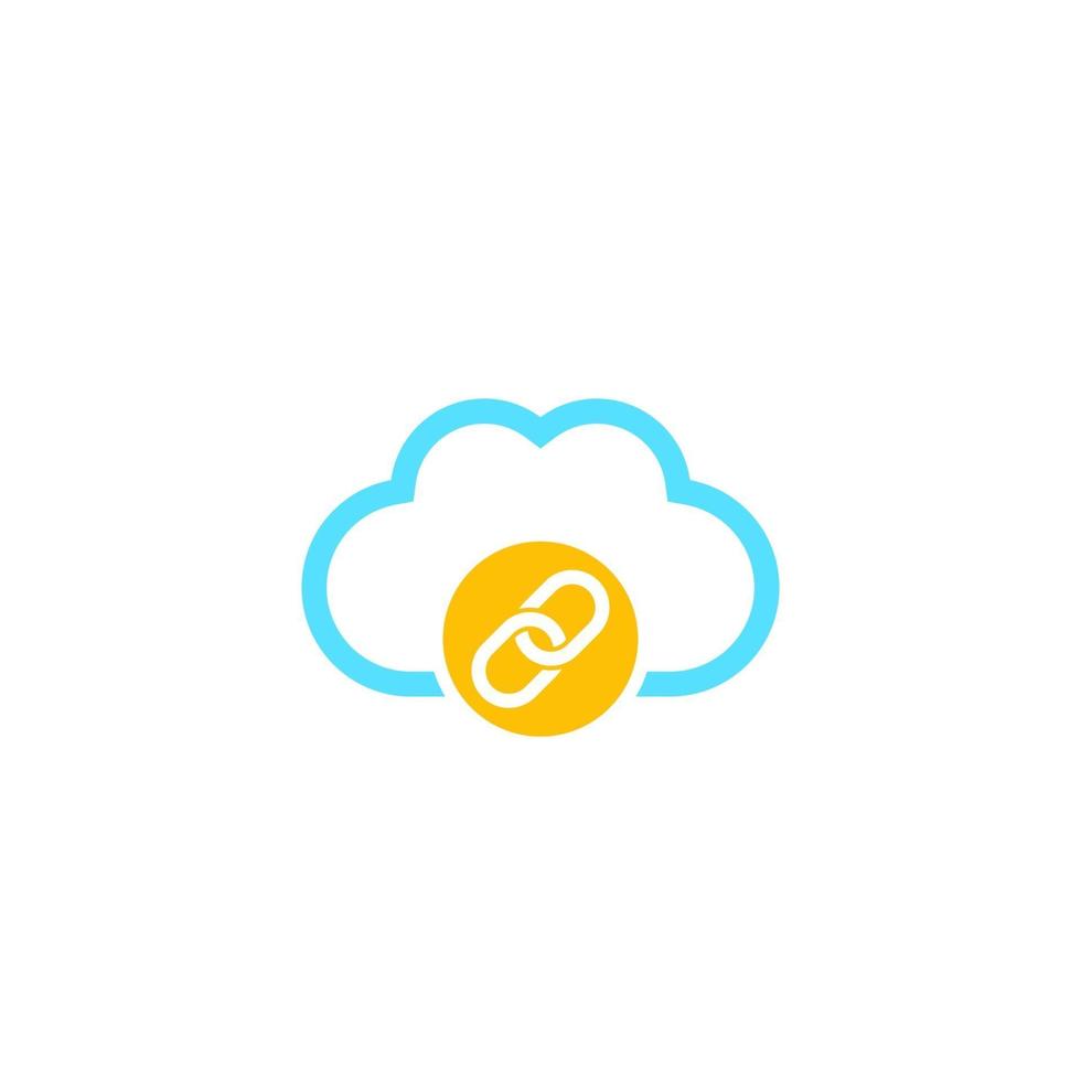 icona di collegamento cloud vettore