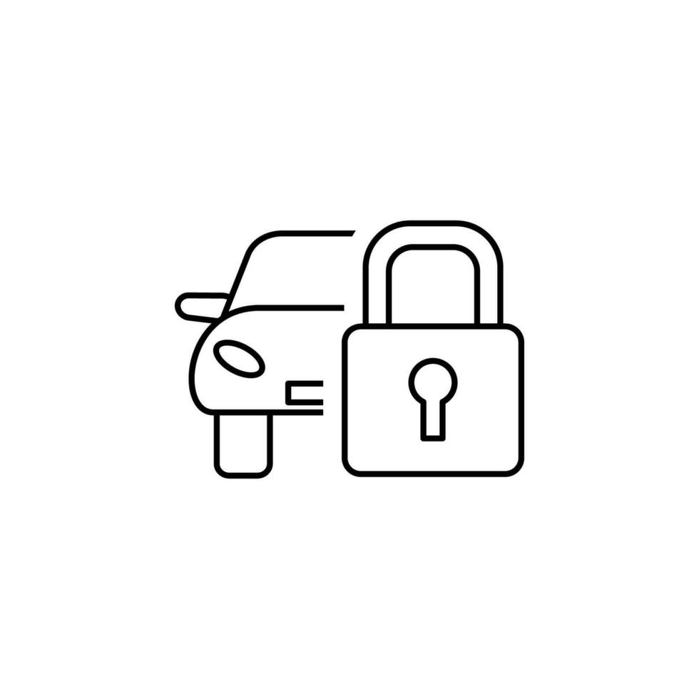 serratura e auto vettore icona illustrazione