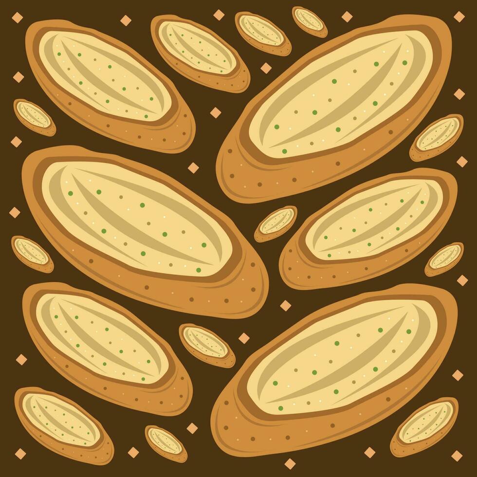 aglio pane fetta vettore illustrazione per grafico design e decorativo elemento