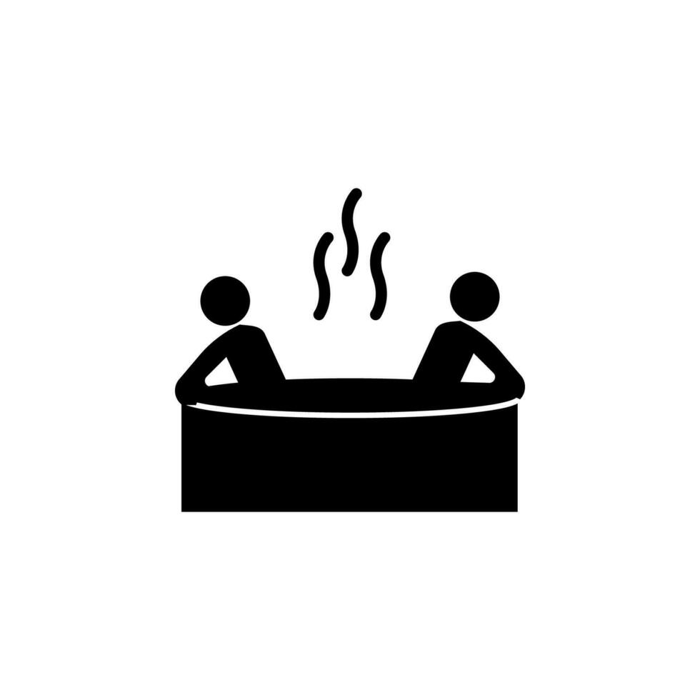 uomini nel vasca idromassaggio vettore icona illustrazione