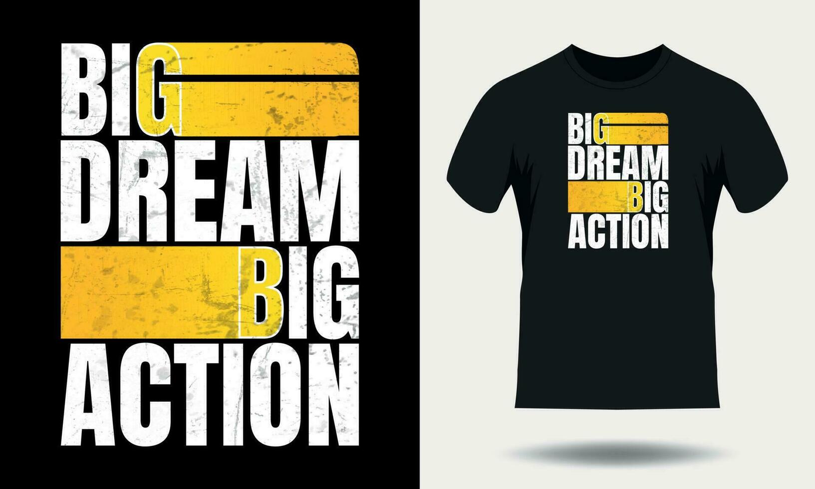 grande sognare grande azione motivazionale citazioni per tipografia nero t camicia design vettore