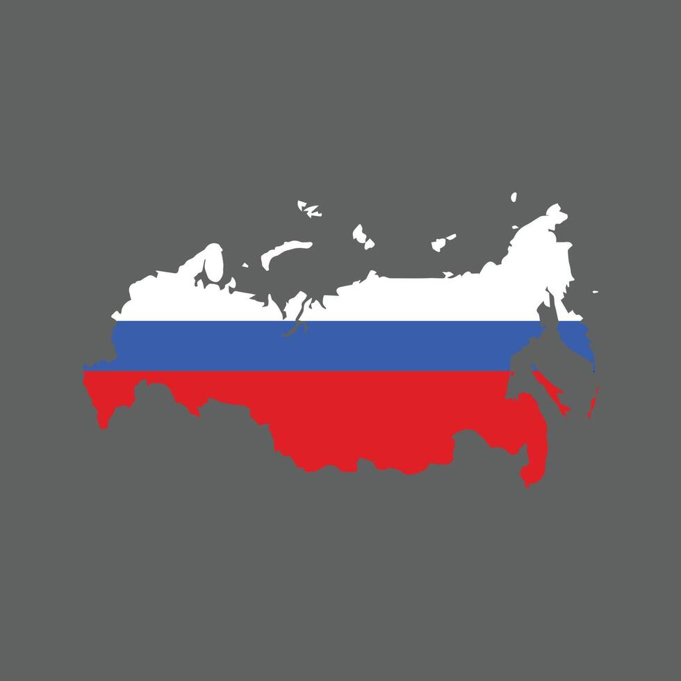 Russia carta geografica bandiera su grigio sfondo. vettore illustrazione. eps 10.