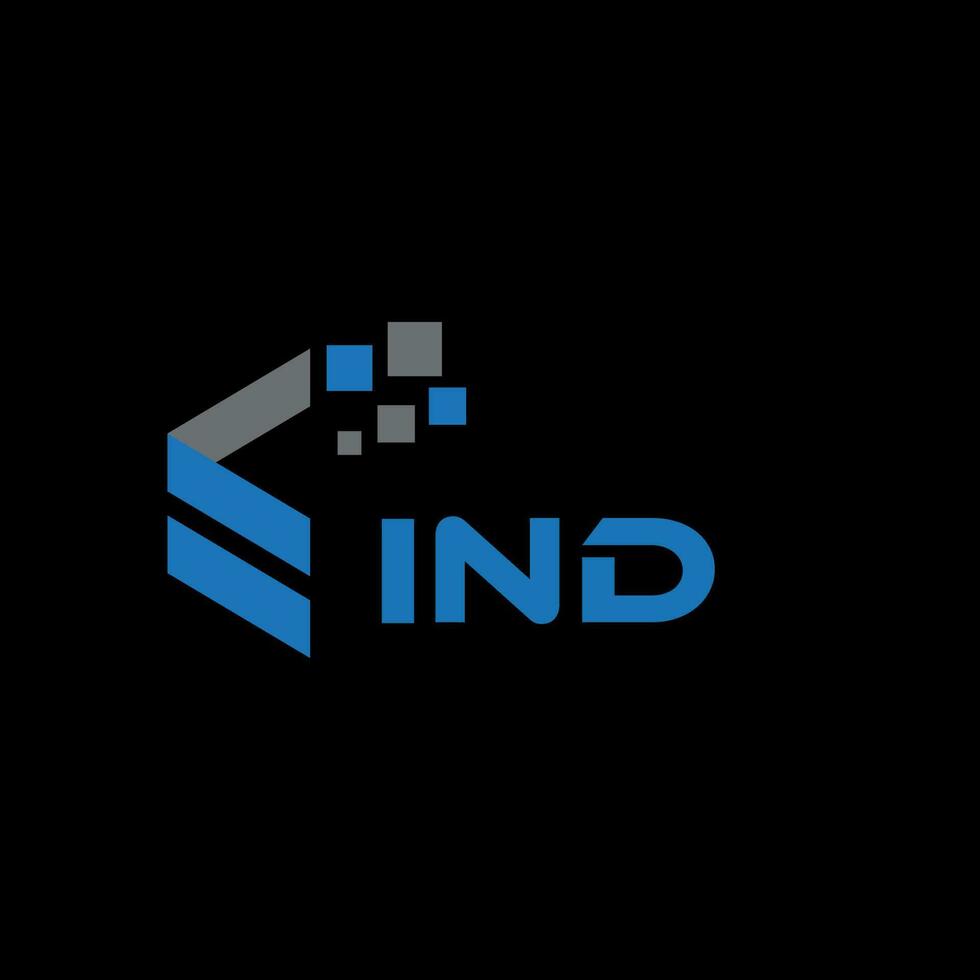 ind lettera logo design su nero sfondo. ind creativo iniziali lettera logo concetto. ind lettera design. vettore