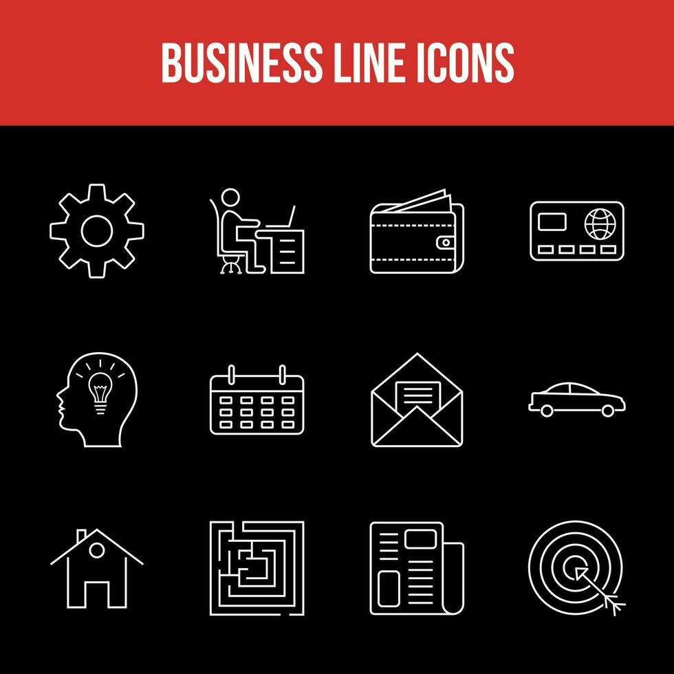 unico set di icone della linea di business vettore