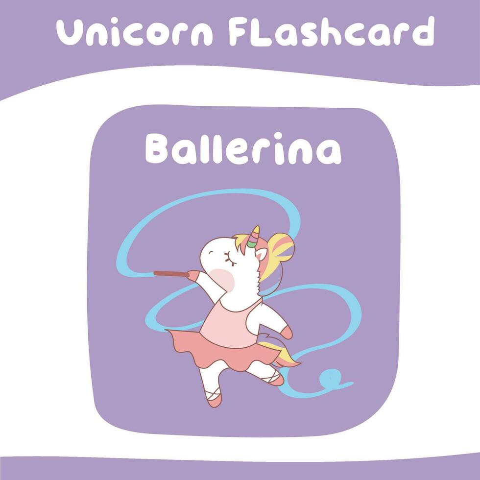 stampabile flashcard collezione con carino unicorno tema. colorato flashcard. vettore illustrazione.