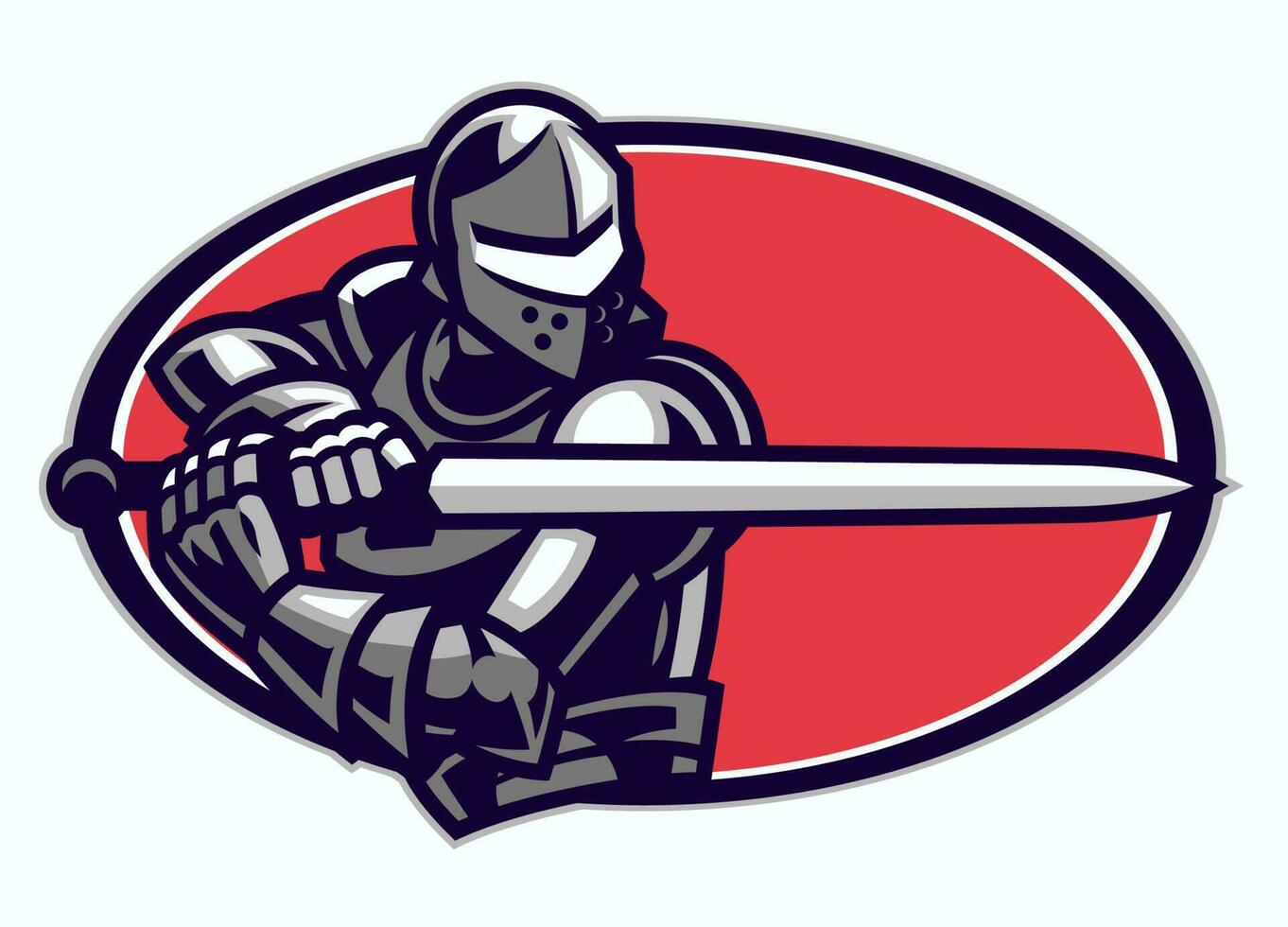 cavaliere nobile spada guerriero nel grassetto sport logo stile vettore
