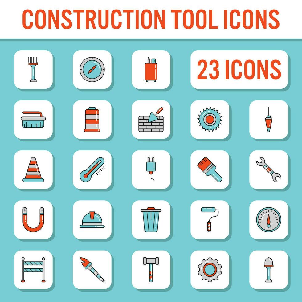 colorato costruzione attrezzo icona impostato nel piatto stile. vettore