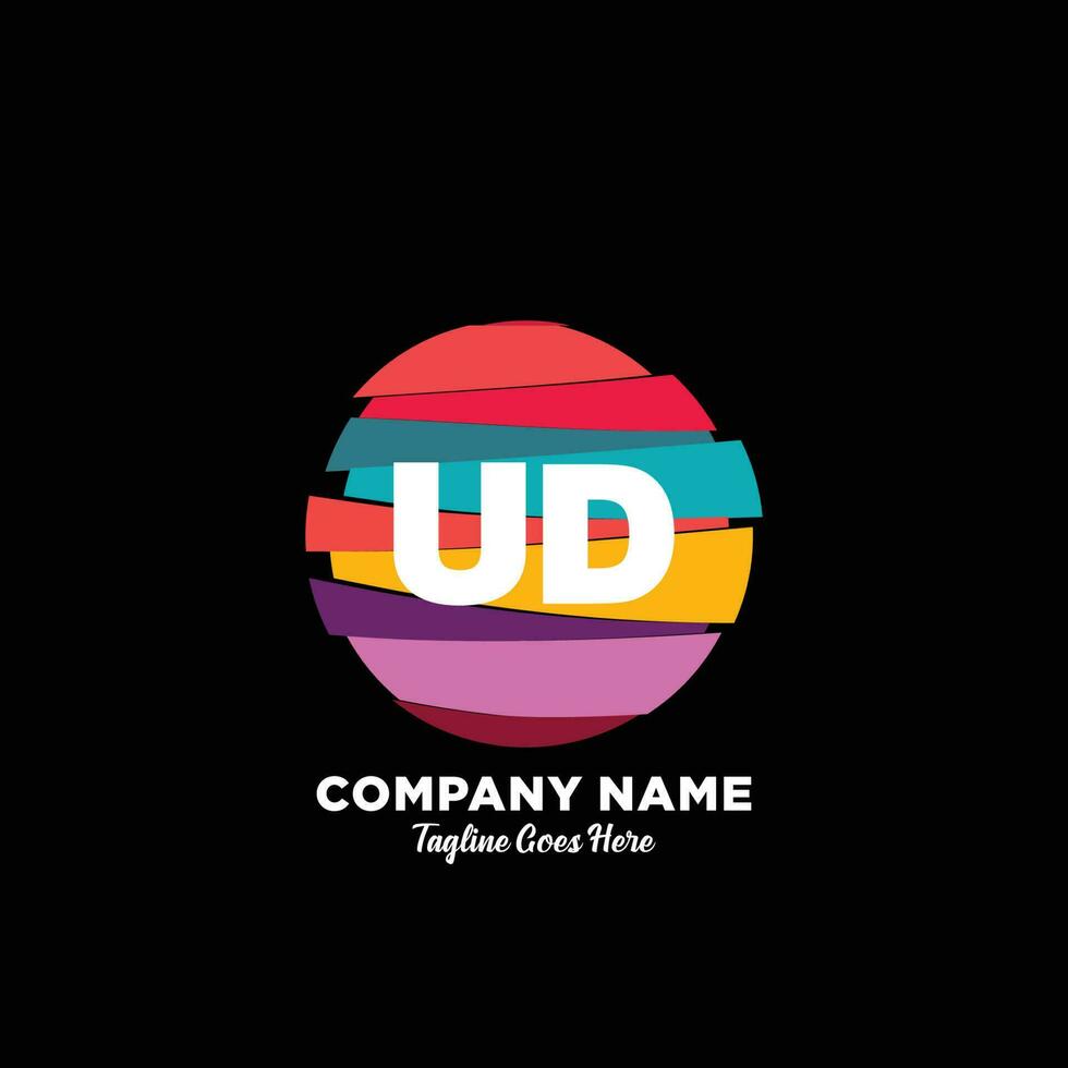 ud iniziale logo con colorato modello vettore. vettore