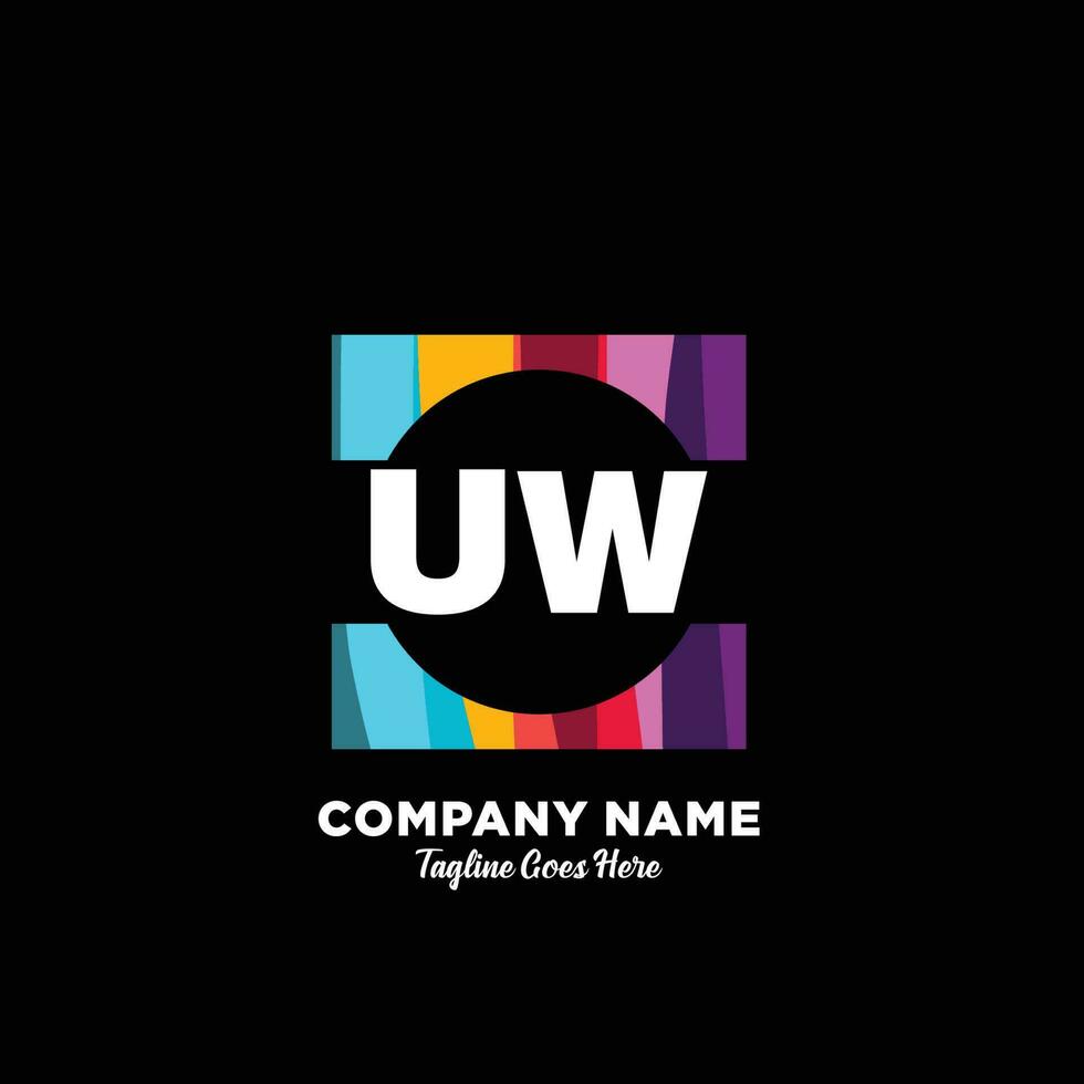 uw iniziale logo con colorato modello vettore. vettore