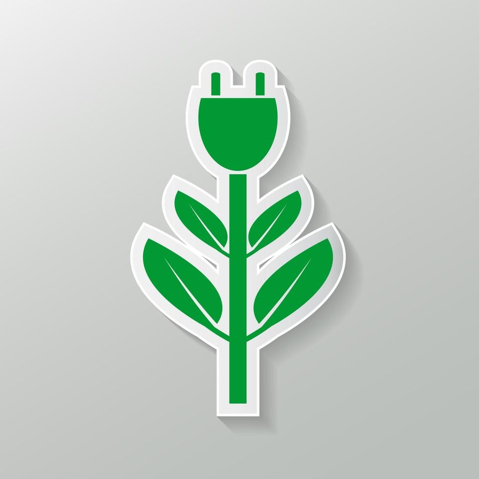 spina di alimentazione verde due colori ecologia emblema o logo. illustrazione vettoriale