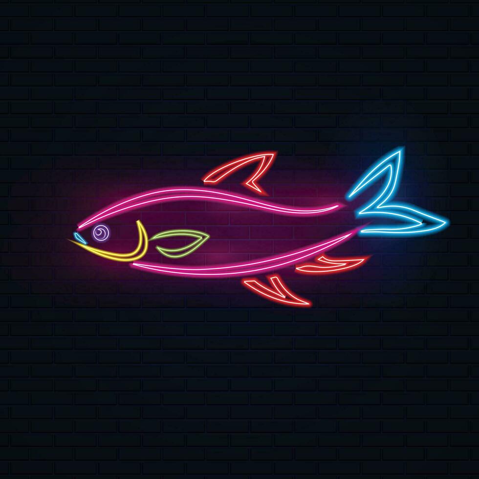 neon pesce effetto, pesce neon effetto vettore