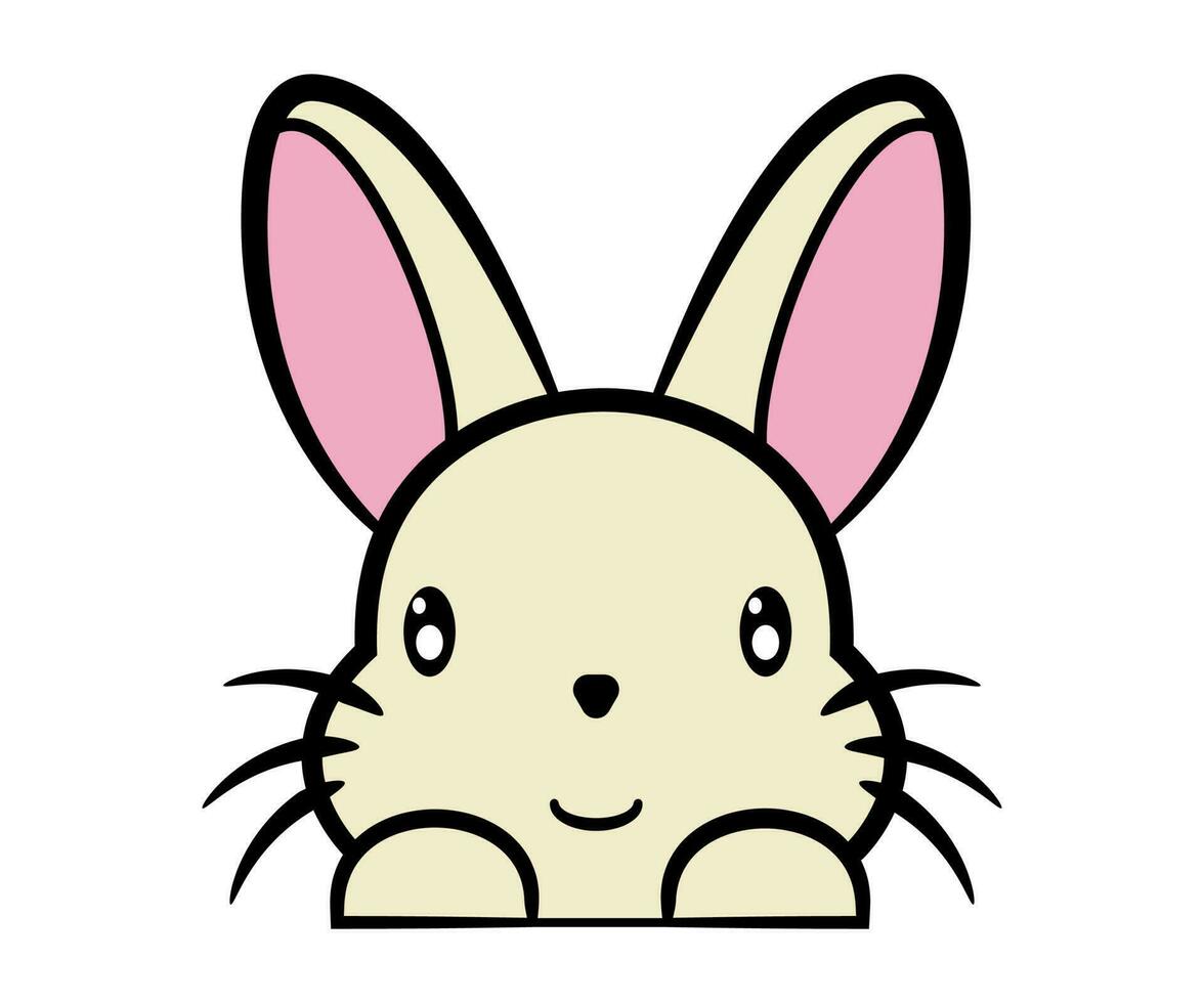 contento coniglietto sorridente carino carattere. vettore cartone animato illustrazione isolato su bianca sfondo