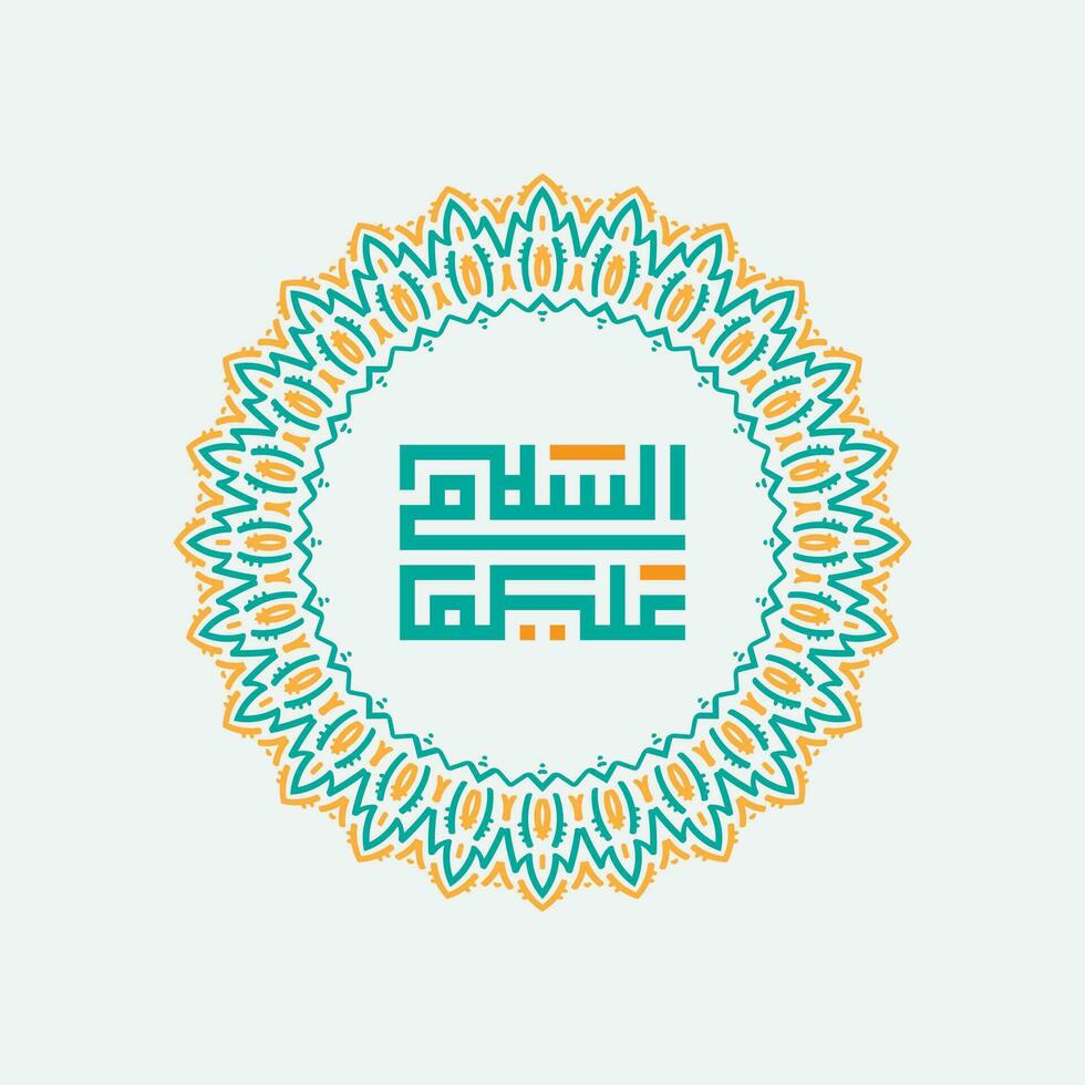 assalamualaikum nel bellissimo Arabo calligrafia. testo tradurre pace essere su voi vettore