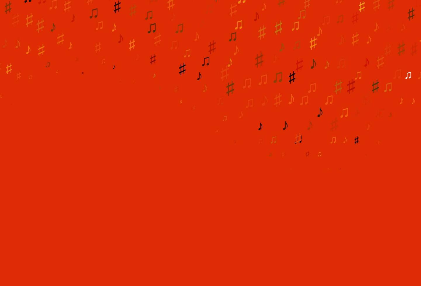 texture vettoriale arancione chiaro con note musicali.