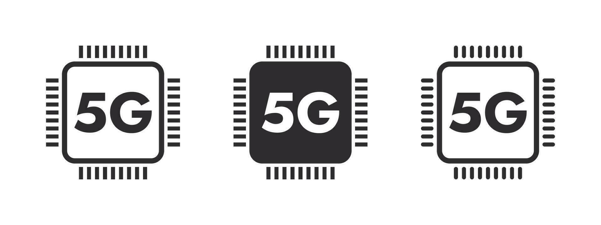 5g microchip icone. 5g Rete senza fili icone. super veloce 5g cellulare. vettore scalabile grafica