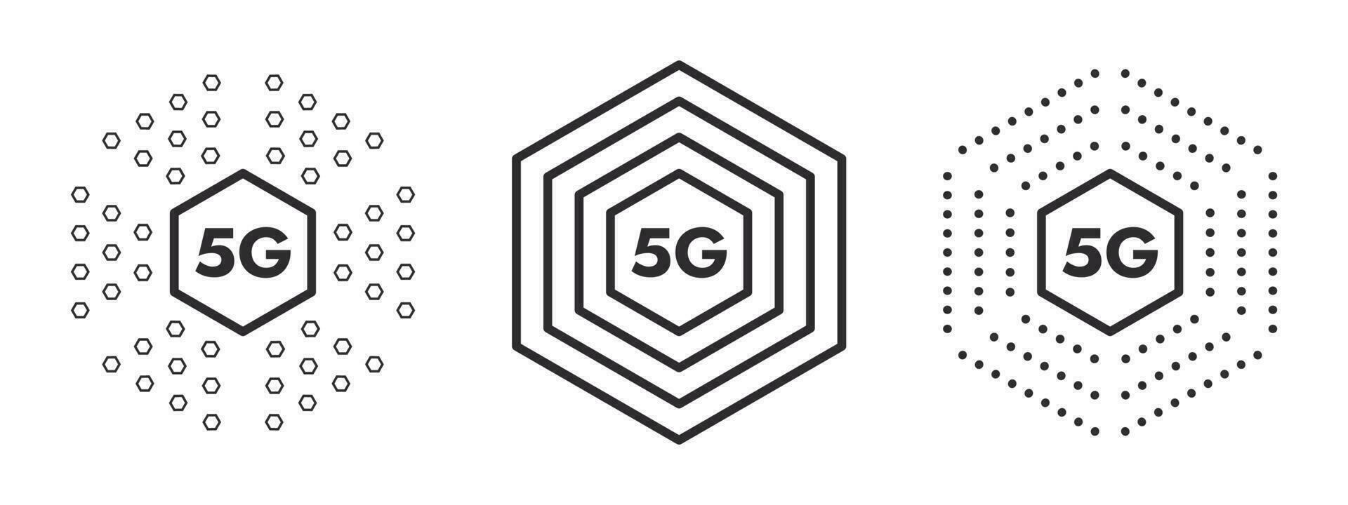 futuristico cellulare Rete. 5g Rete senza fili tecnologia icone. super veloce 5g cellulare. vettore scalabile grafica