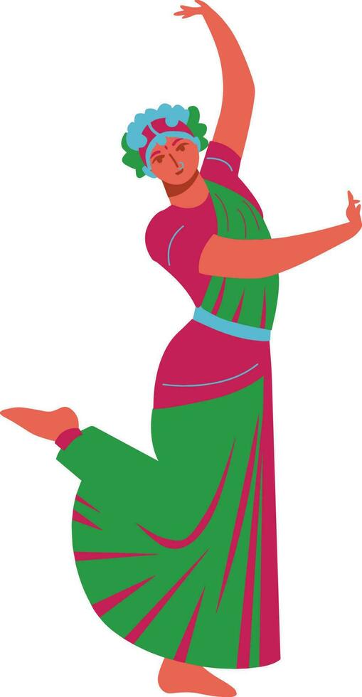 indiano donna ballerino avatar personaggio vettore illustrazione icona del design vettore illustrazione design