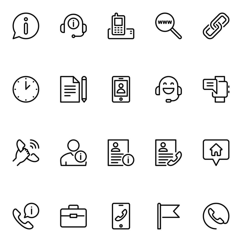 schema icone per contatto informazione. vettore