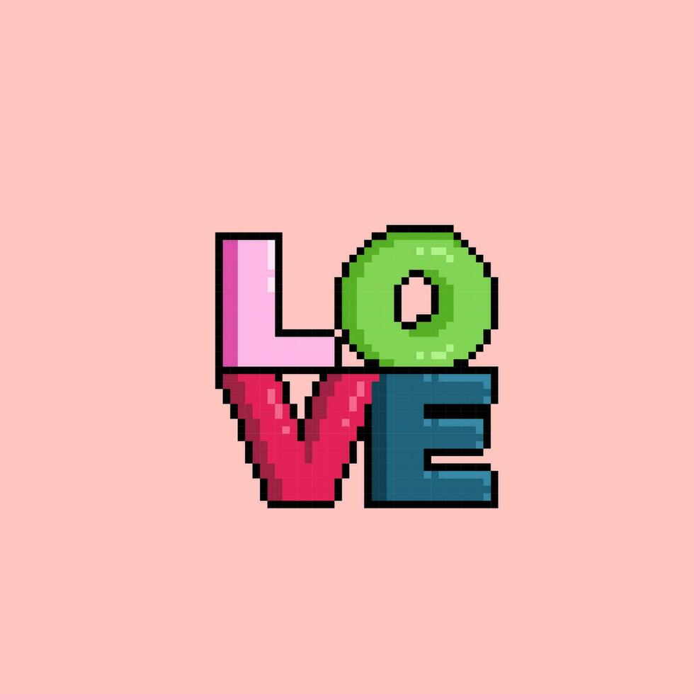 amore testo nel pixel arte stile vettore