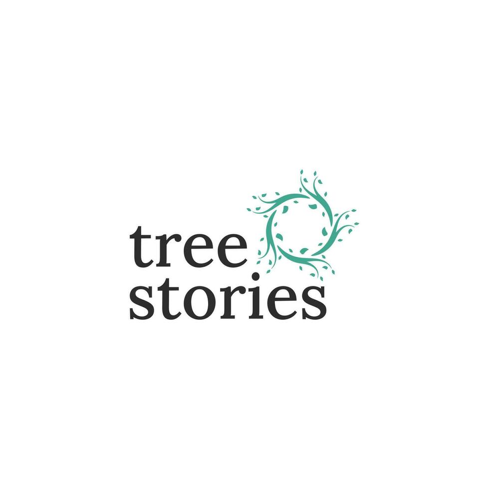 biologico albero storie logo design vettore illustrazione. creativo di cerchio elemento per giardino, piantare, e azienda agricola attività commerciale con semplice, moderno e elegante isolato su bianca sfondo.