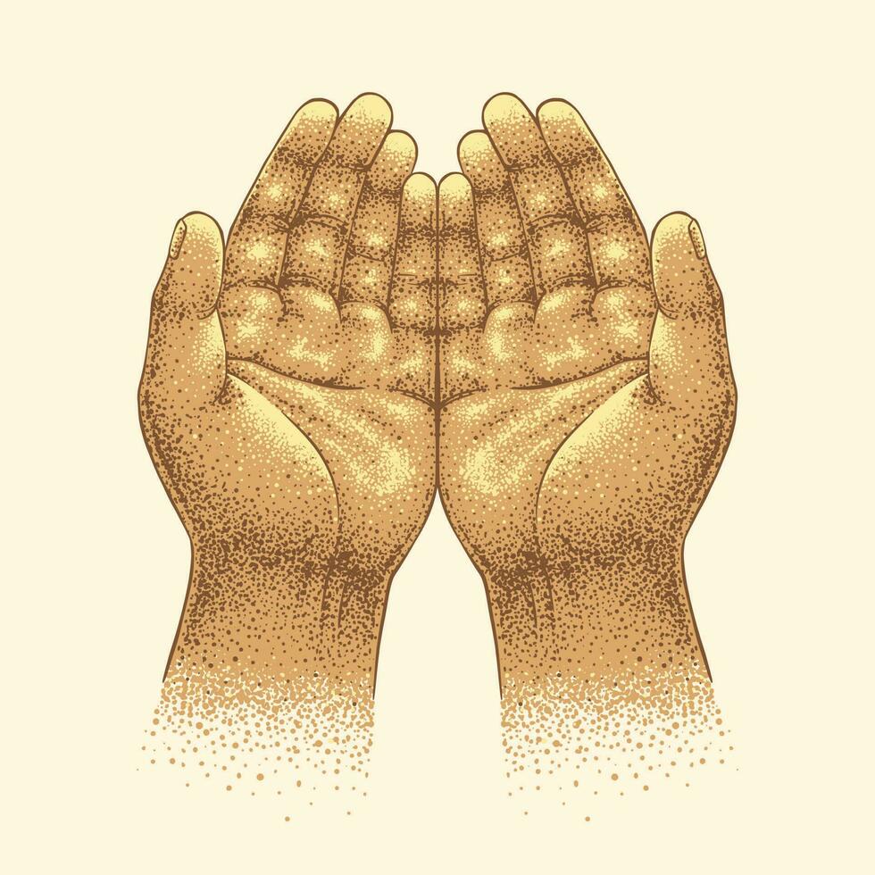 illustrazione di preghiere mani simbolo vettore