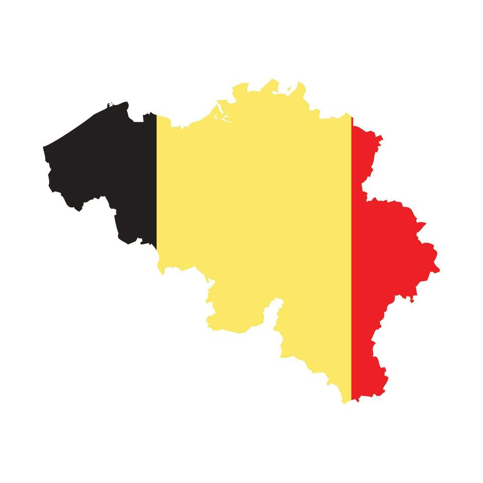 alto dettagliato vettore carta geografica di Belgio con bandiera di Belgio colori