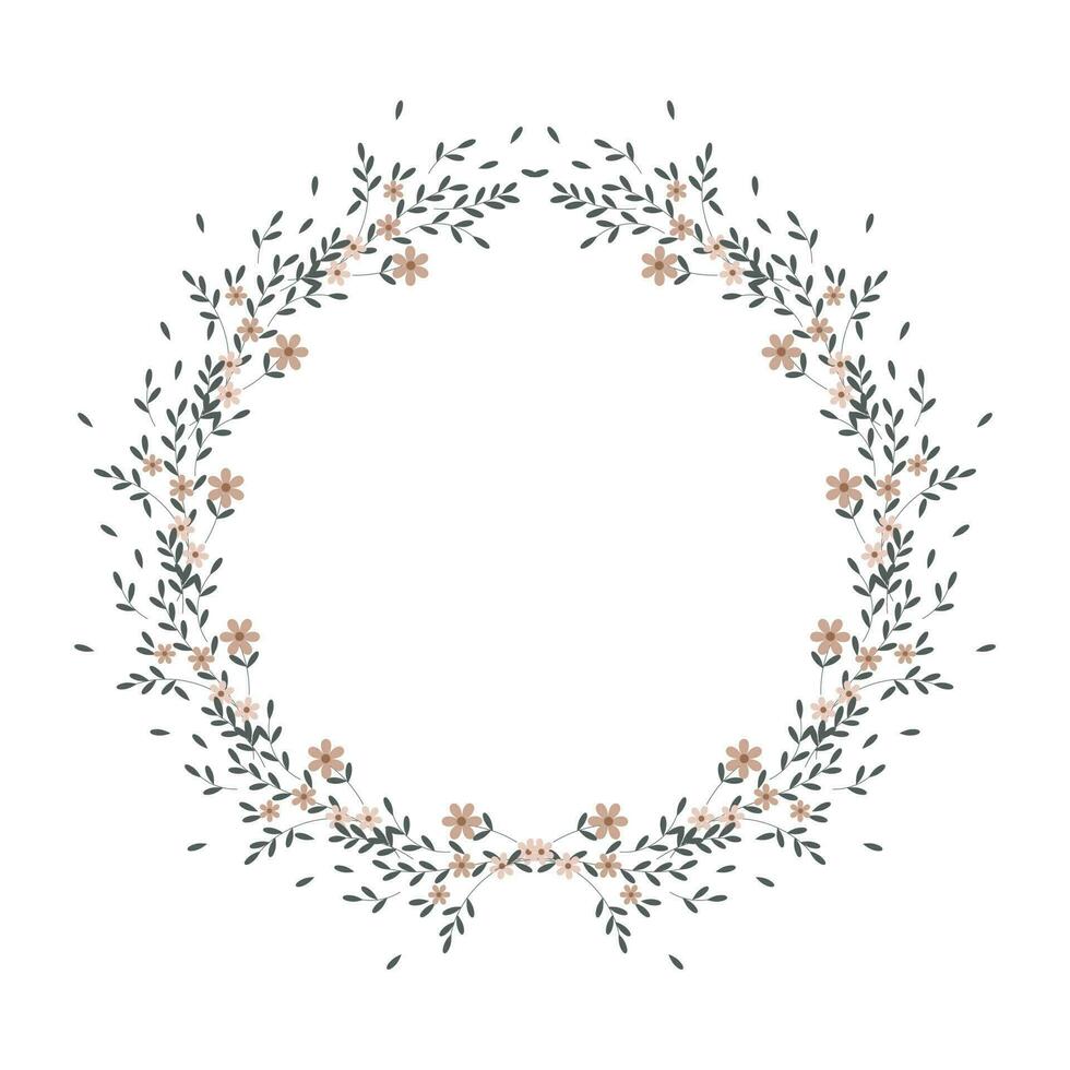 primavera telaio di piccolo fiori e sparpagliato piccolo le foglie. Pasqua telaio, primavera illustrazione, vettore