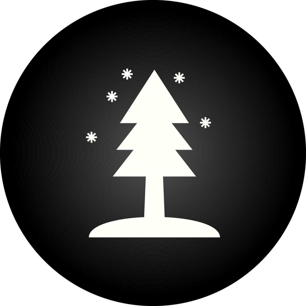 albero nel neve vettore icona