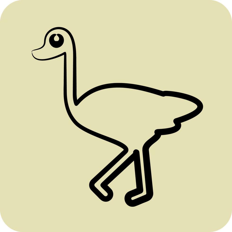 icona struzzo. relazionato per domestico animali simbolo. glifo stile. semplice design modificabile. semplice illustrazione vettore