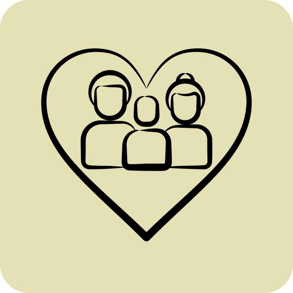 icona gli amori. relazionato per famiglia simbolo. glifo stile. semplice design modificabile. semplice illustrazione vettore