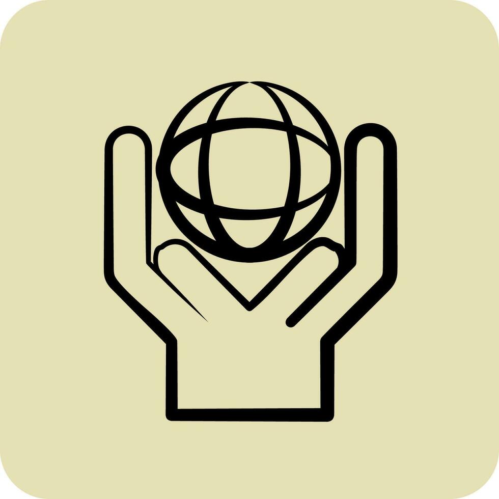 icona ambientale. relazionato per il volontariato simbolo. glifo stile. Aiuto e sostegno. amicizia vettore
