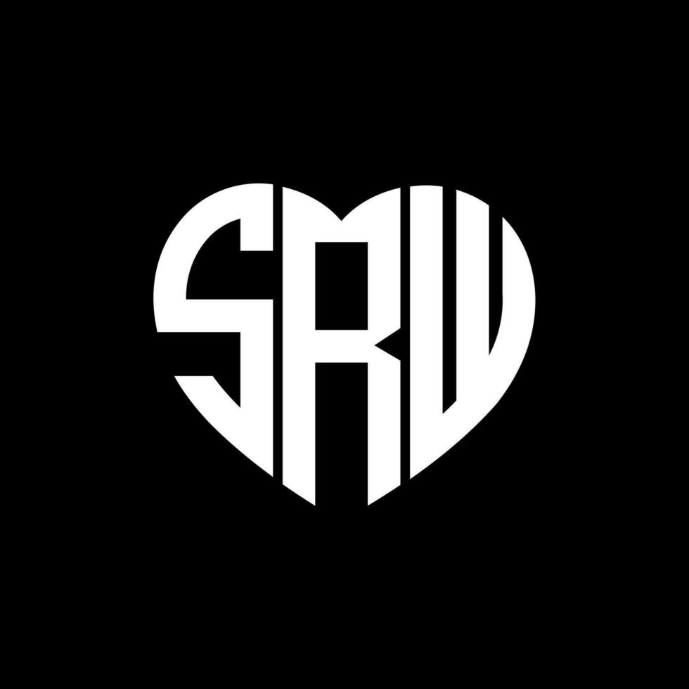 srw creativo amore forma monogramma lettera logo. srw unico moderno piatto astratto vettore lettera logo design.