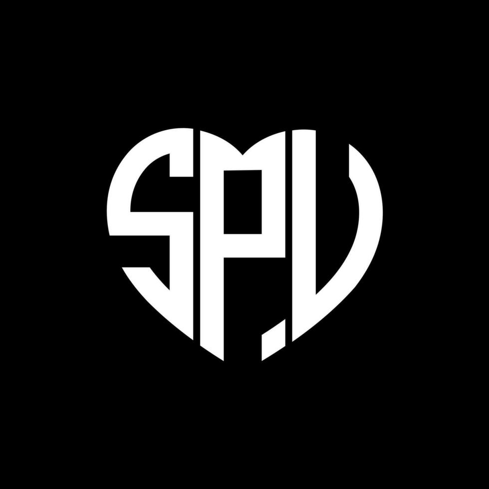 spv creativo amore forma monogramma lettera logo. spv unico moderno piatto astratto vettore lettera logo design.