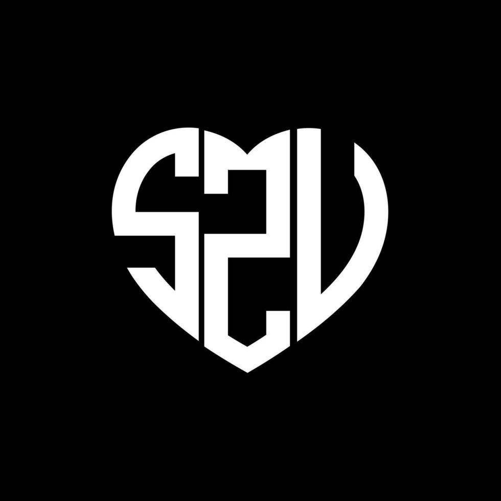 szv creativo amore forma monogramma lettera logo. szv unico moderno piatto astratto vettore lettera logo design.