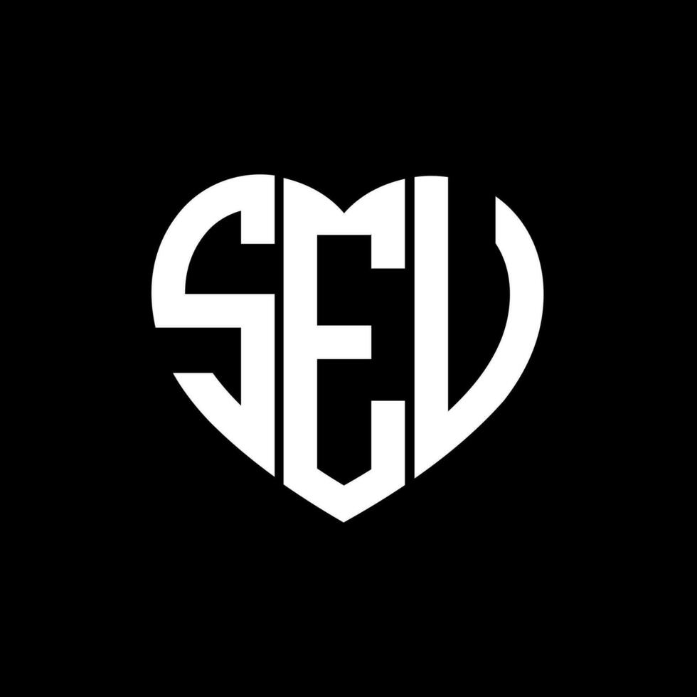 SEV creativo amore forma monogramma lettera logo. SEV unico moderno piatto astratto vettore lettera logo design.