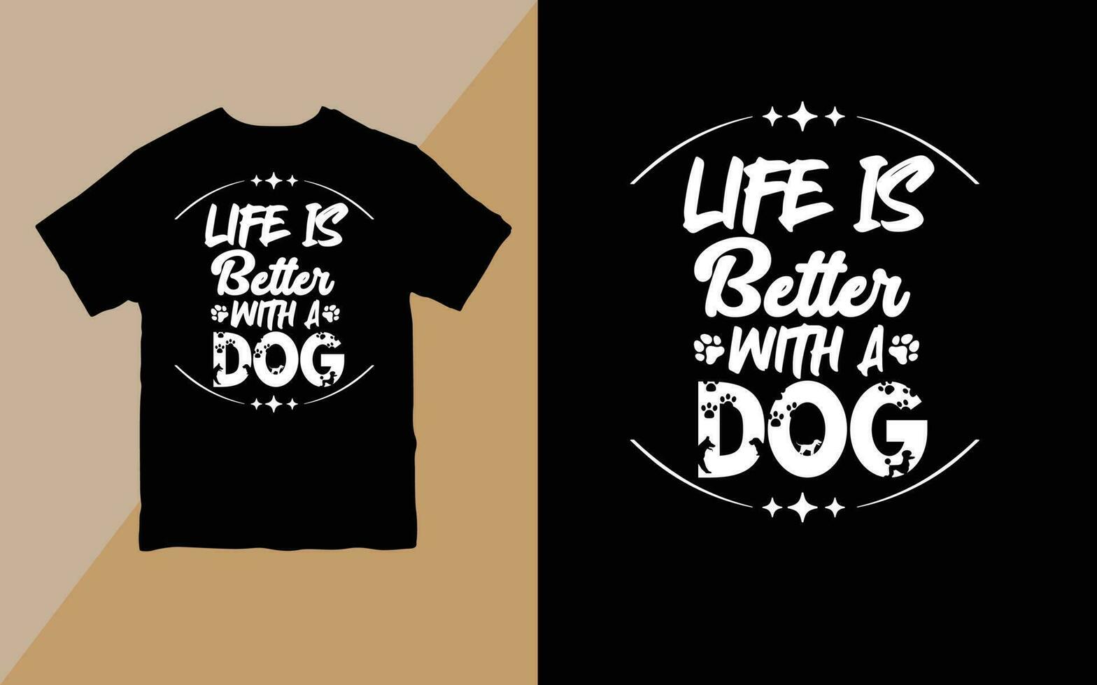 vita è meglio con un' cane t camicia gratuito vettore