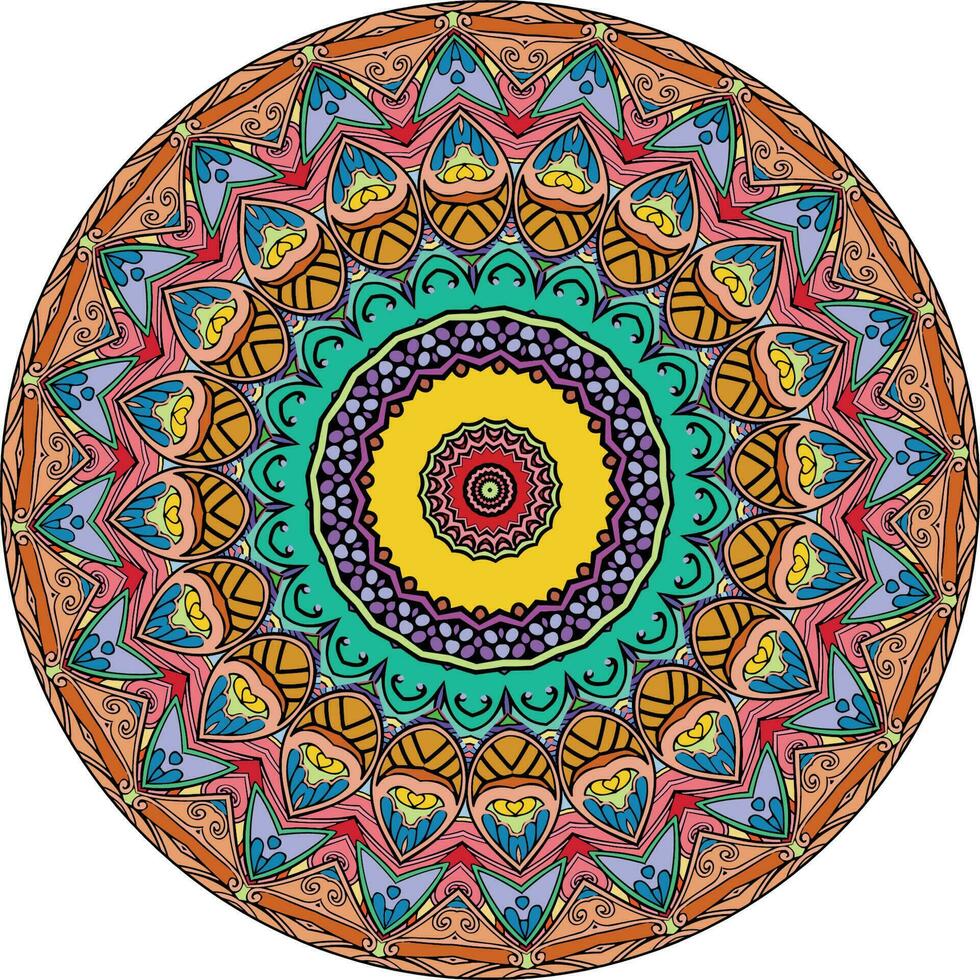 multicolore mandala sfondo. colorazione libro pagina. vettore