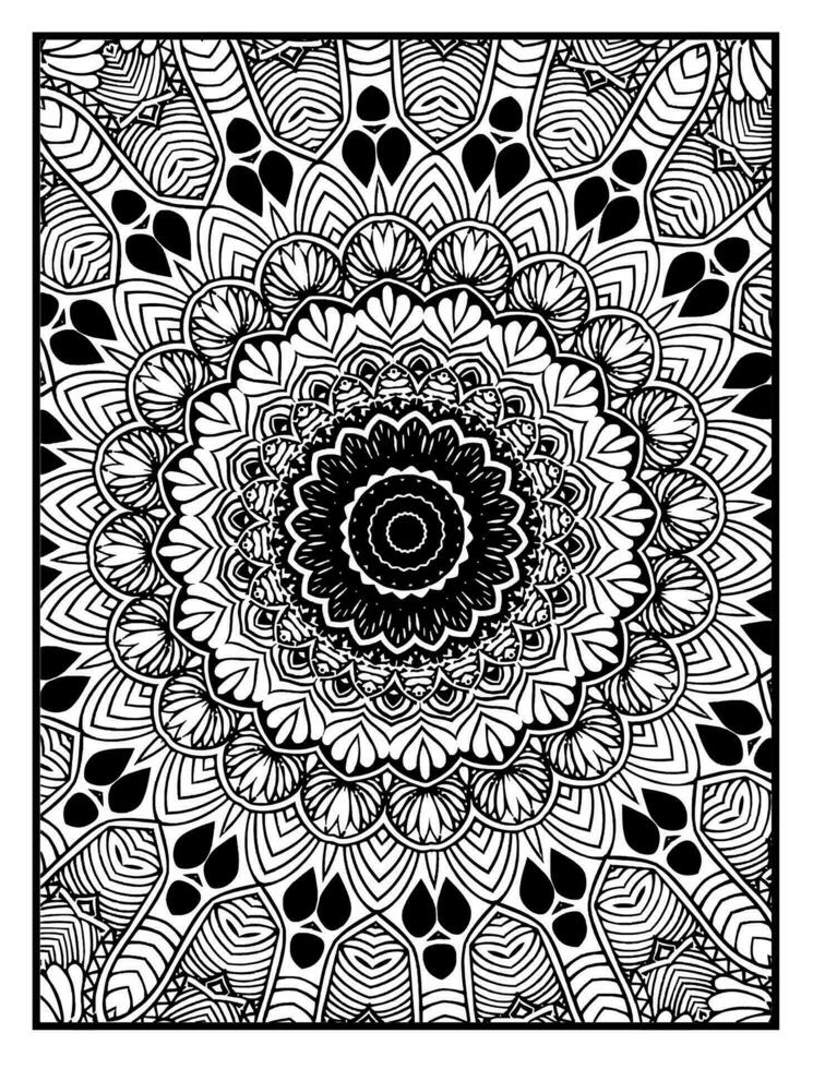 fiori e mandala linea arte per colorazione libro per adulto, carte, e altro decorazioni vettore