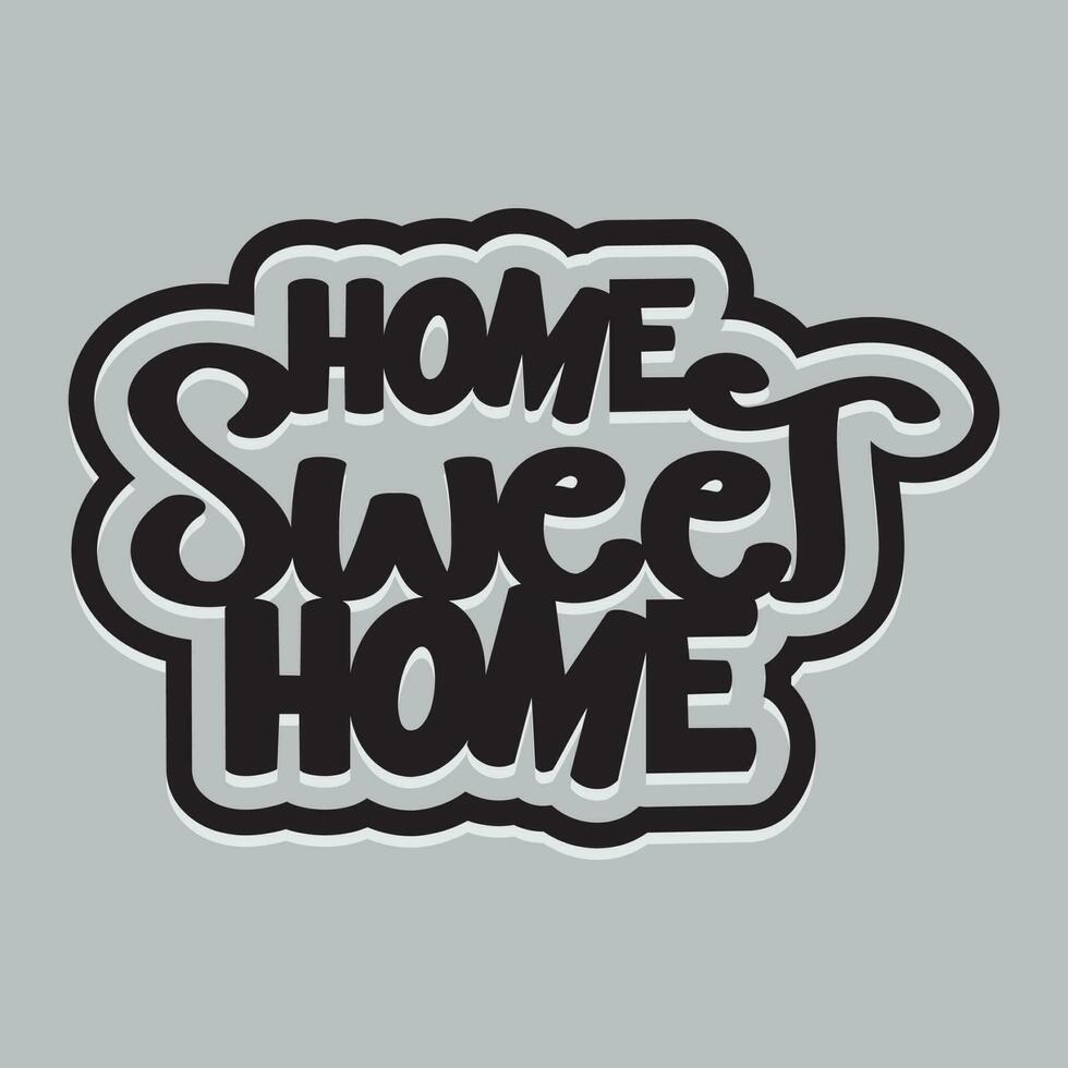 casa dolce casa lettering calligrafia etichetta design vettore