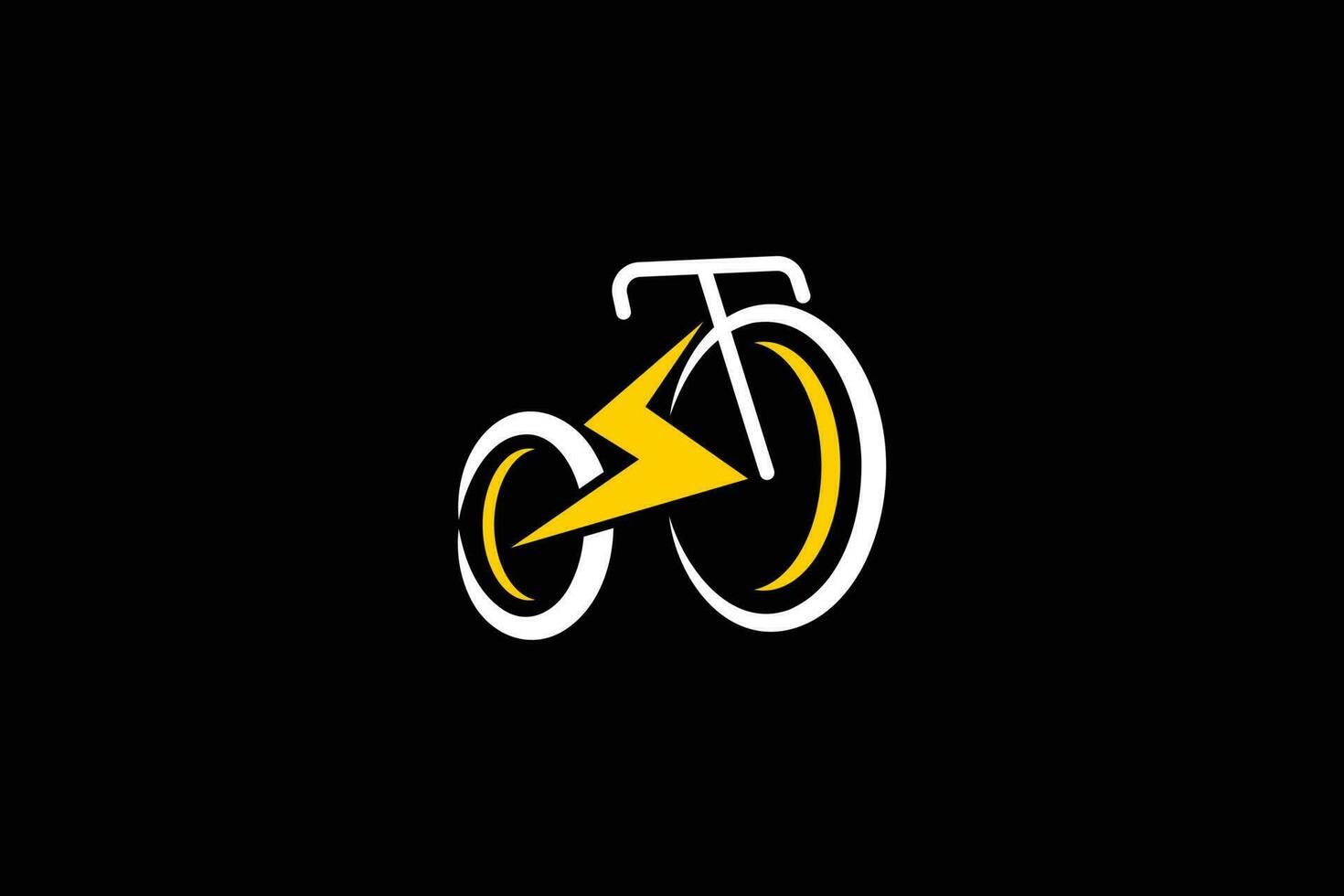 il mondo bicicletta giorno giallo elettrico logo design vettore