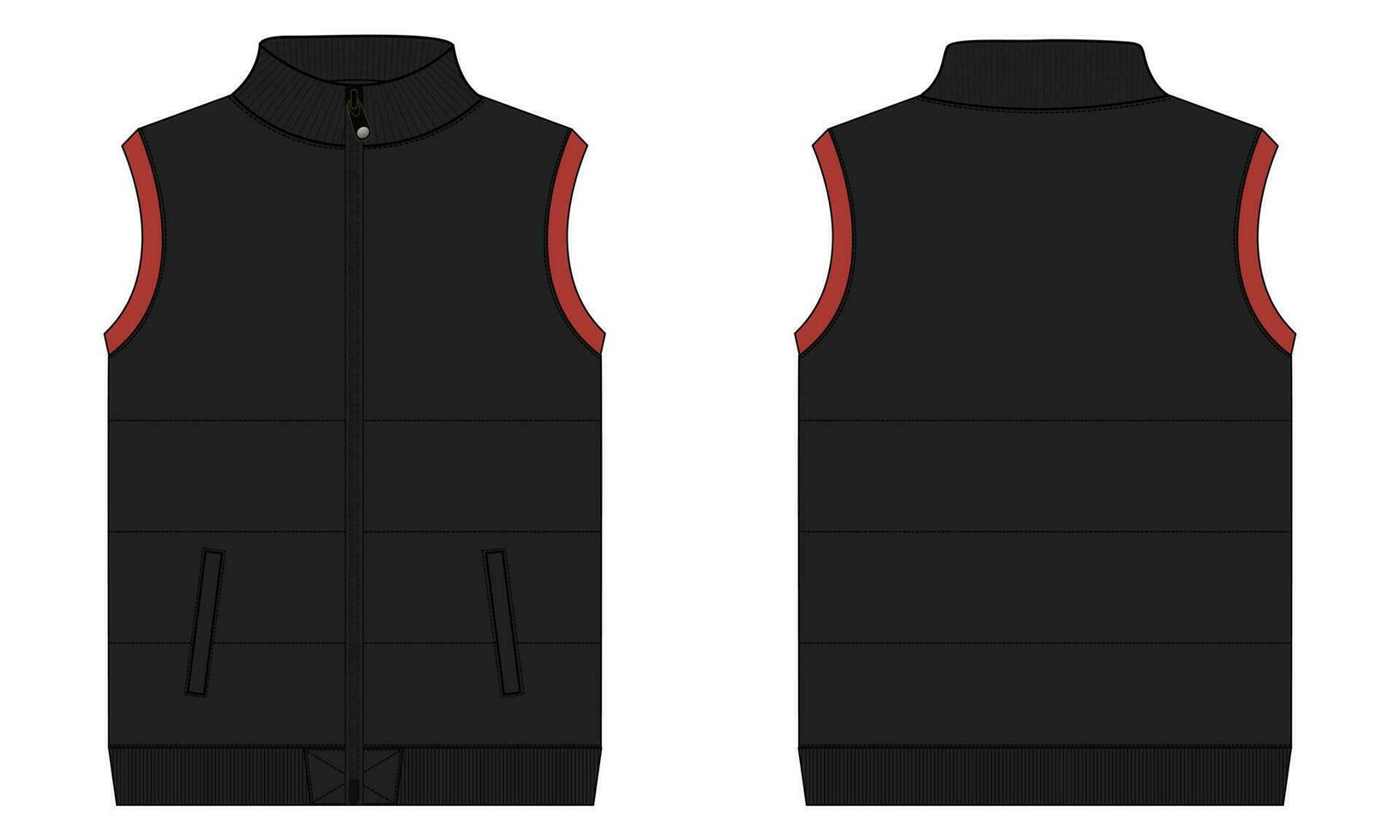 vello sudore maglia veste tecnico disegno moda piatto schizzo vettore illustrazione nero colore modello davanti e indietro visualizzazioni