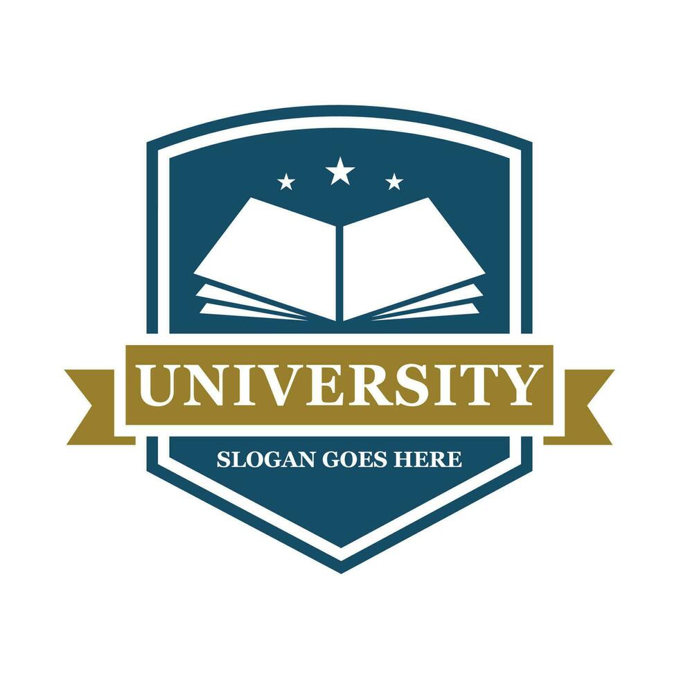 Università logo design vettore illustrazione