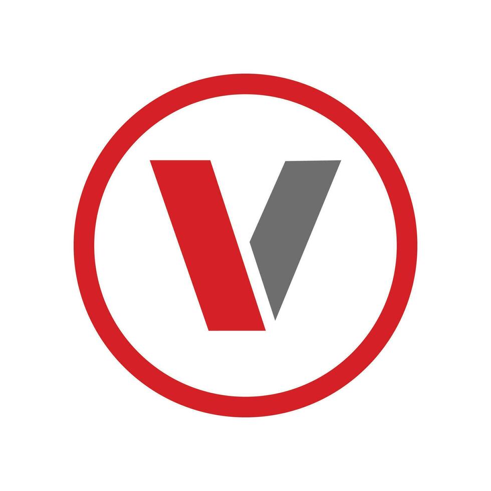 v iniziale logo design vettore