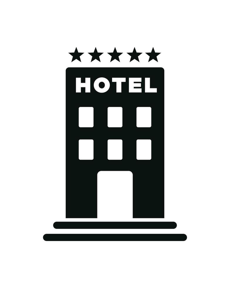 Hotel edificio vettore icona isolato su bianca sfondo