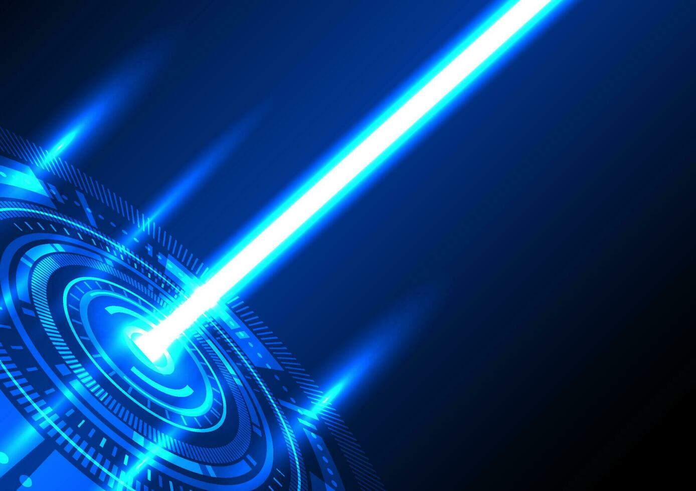 sfondo tecnologia cerchio con un' laser si intende tecnologia in lavorazione informazione Internet buio blu sfondo vettore